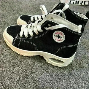 Women High Top Canvas Shoes Slip-Resistant Air Cushion Thick Sole